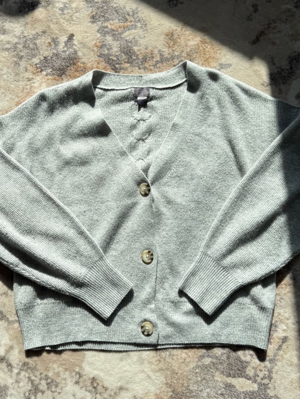 Auden Gray V-Neck Button Front Cardigan